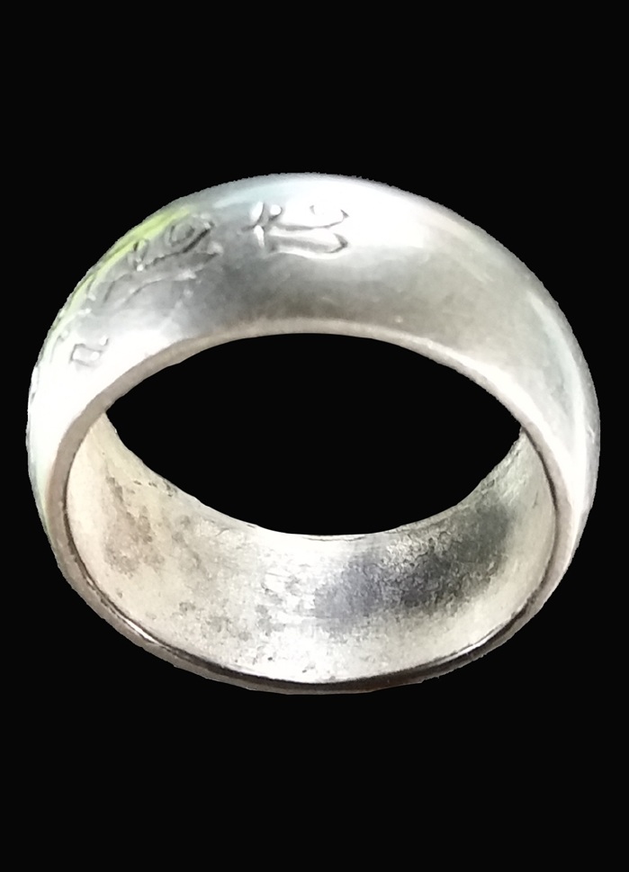 แหวนนิ้วเพชรพระอิศวร หลวงปู่หมุน เนื้อเงิน หล่อนำฤกษ์ ปี2542