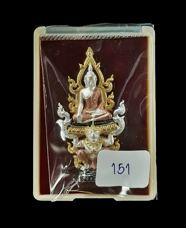 พระพุทธนิมิตรพิชิตมาร รุ่นพิชิตมาร พระอธิการใจ วัดพระยาญาติ จ.สมุทรสงคราม ปี2559 เนื้อ 4K ซุ้มสีทอง 