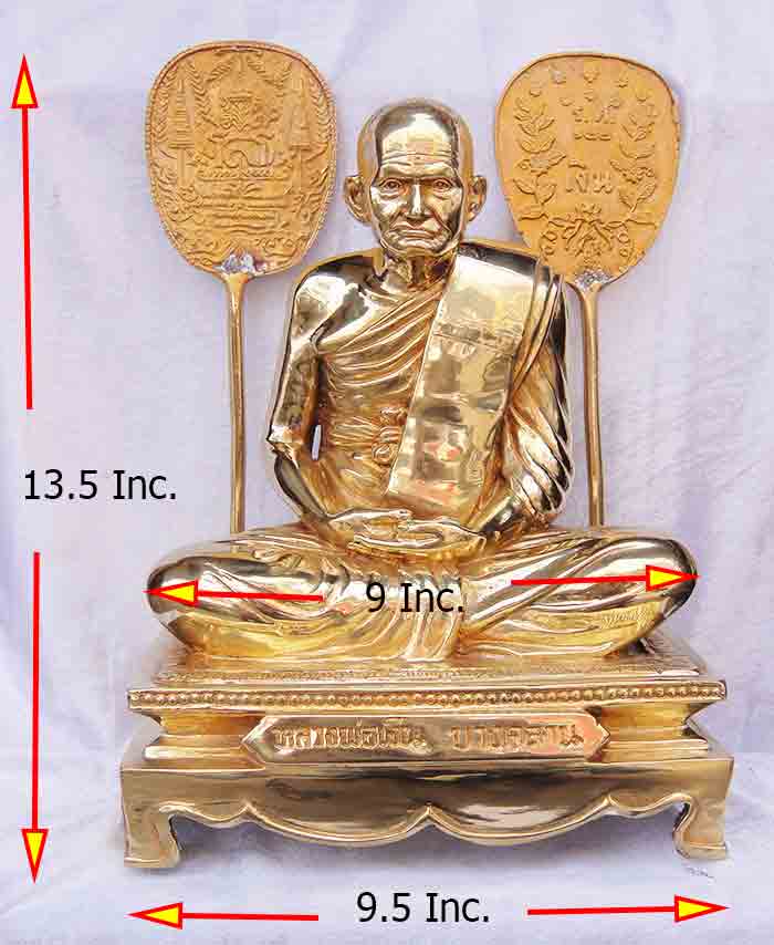 หลวงพ่อเงิน วัดบางคลาน อ.โพทะเล จ.พิจิตร ขนาดตั้งพระบูชา หน้าตัก 9 นิ้ว สูง 13.5 นิ้ว ใต้ฐานอุดแผ่นย