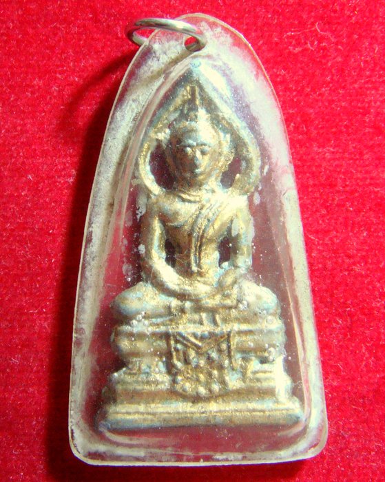 พระปรุหนังเดี่ยว กรุวัดกลางตลาดพลู เนื้อชินเงิน เคาะเดียว