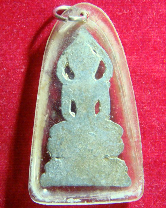 พระปรุหนังเดี่ยว กรุวัดกลางตลาดพลู เนื้อชินเงิน เคาะเดียว