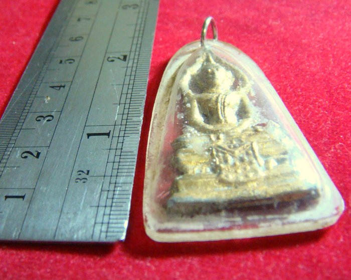 พระปรุหนังเดี่ยว กรุวัดกลางตลาดพลู เนื้อชินเงิน เคาะเดียว