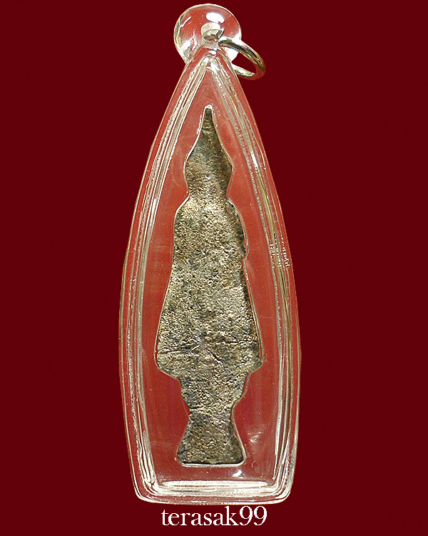 พระกรุวัดเกาะสัมพันธวงศ์ พิมพ์ยืน(ปางห้ามญาติ) เนื้อชินเงินปิดทองจากกรุ กรุงเทพฯ