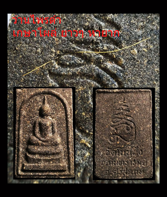 พระสมเด็จโนนผึ้งหลวงปู่หมุน (พิมพ์ใหญ่)เนื้อว่านไพรดำ ฝังพลอยเสก (เกษาโผล่ด้านหลังยาวๆ หายาก