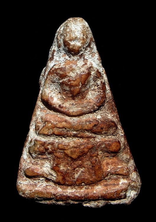 พระกรุวัดสามปลื้ม พิมพ์สามเหลี่ยมใหญ่  ตัวจริง สภาพน่ารัก ดูง่าย ตำนานแห่งสงครามสยาม