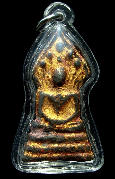 พระนาคปรก เนื้อชิน ชาดทองผิวเดิมๆ สวยงาม  