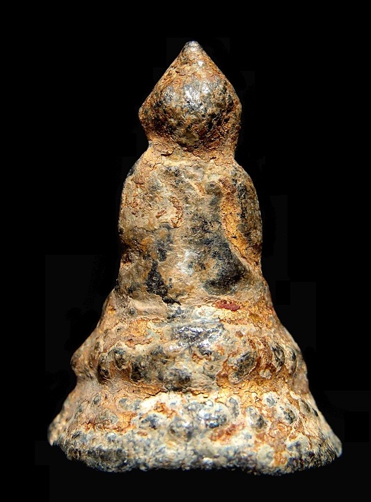 พระกรุวัดเชิงท่า พิมพ์เล็ก ตะกั่วสนิมแดง สภาพน่ารักทองเดิมๆจากกรุ หน้าตาพริบ