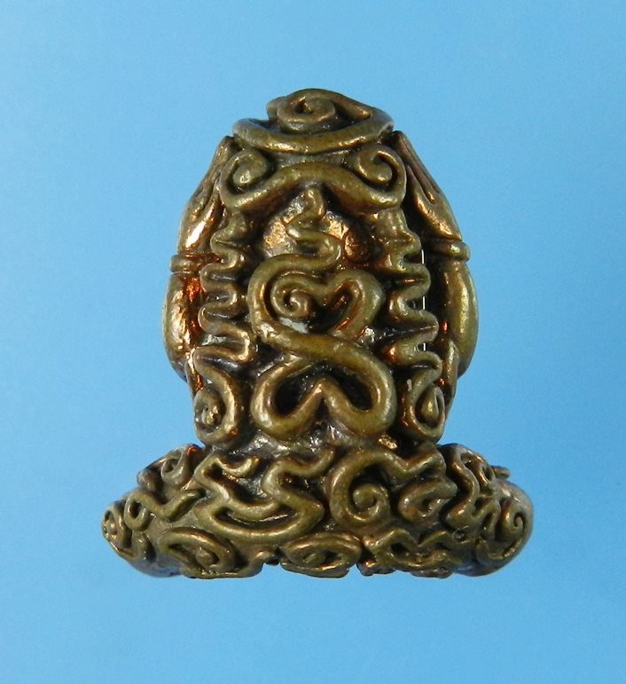 พระปิดตาอุตตโม รุ่นไตรมาส 53 หลวงพ่อสาคร วัดหนองกรับ เนื้อทองแดงชนวน พิมพ์ใหญ่ No.1130 มีเข็ม2เล่ม