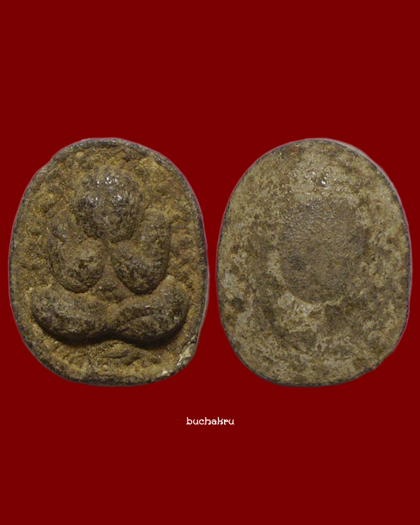 พระผงปิดตาพุทธเมตตาทรงไก่ รุ่นแรก เนื้อผงดำ (กรรมการ) ปี 2524 หลวงปู่วิเวียร วัดดวงแข