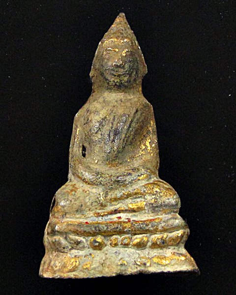 พระเนื้อชินตะกั่วปิดทองร่องชาด สูง4เซนต์