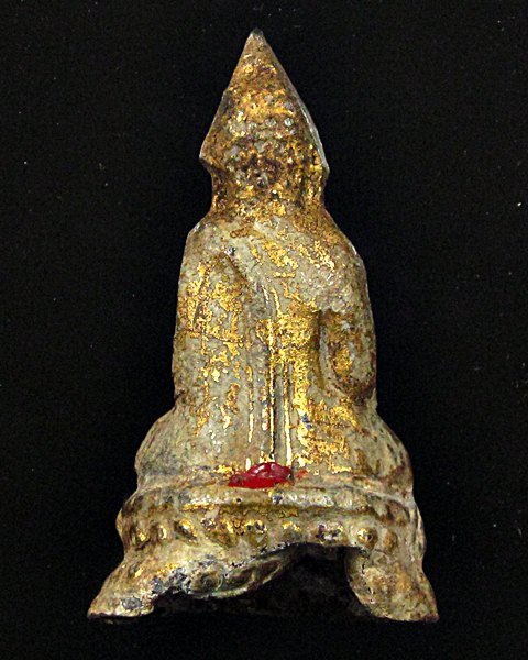 พระเนื้อชินตะกั่วปิดทองร่องชาด สูง4เซนต์