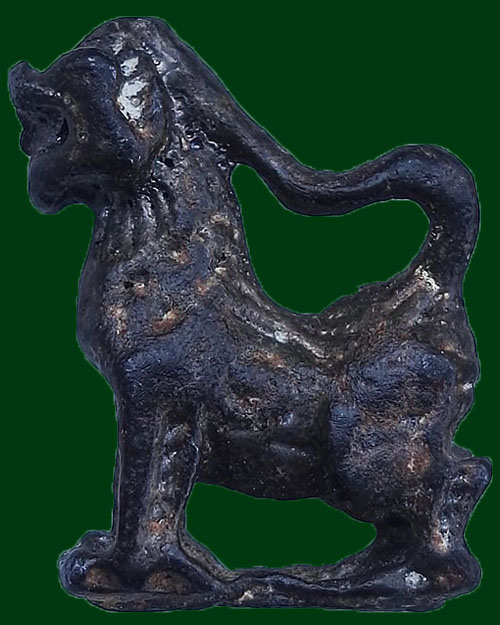 สิงห์คอยาวหลวงพ่อกวย วัดโฆสิตาราม จ.ชัยนาท เนื้อตะกั่ว 