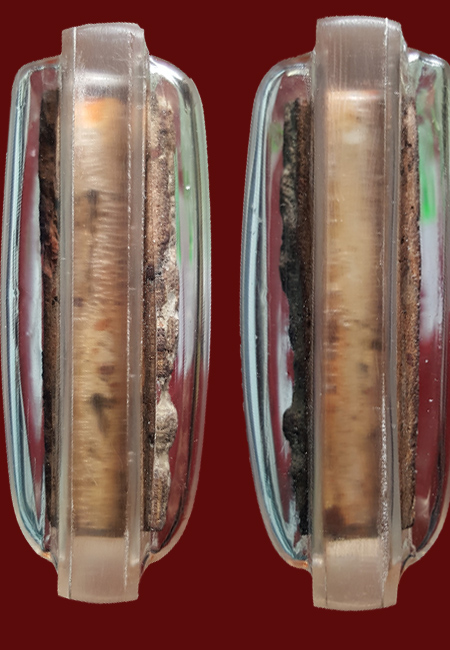 พระแผงตัดเก้า กรุพระธาตุ นาดูน  พิมพ์นาคปรกจิ๊ว  เนื้อมะขามเปียกนิยม  จ.มหาสารคาม