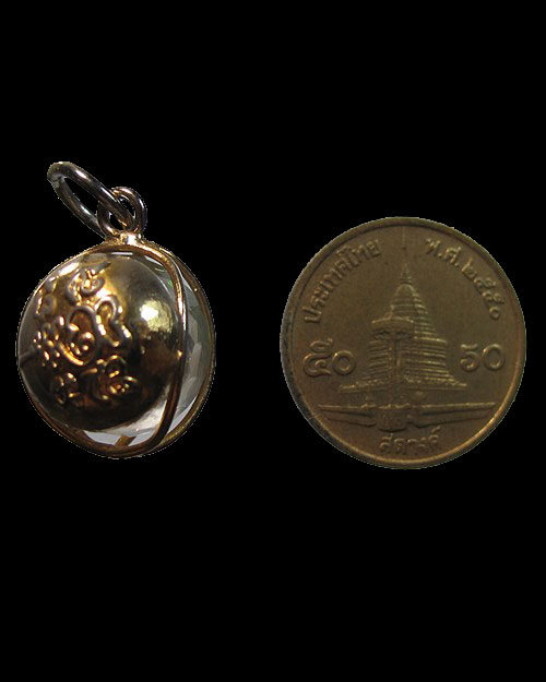 แก้วสารพัดนึก หลวงพ่อฤาษีลิงดำ วัดท่าซุง จ.อุทัยธานี ยันต์ห้ากะไหล่ทอง ปรอทสี