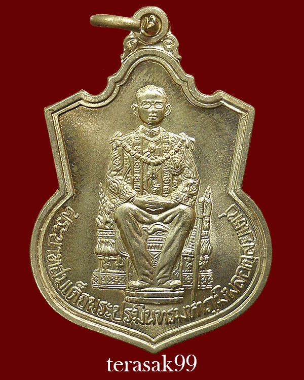 เหรียญในหลวงนั่งบัลลังก์ ฉลองครองราชย์50ปี พิมพ์นิยมพระเกศาชัด มีเม็ดตา กระบี่ยาวปลายมีปลอก (A3)