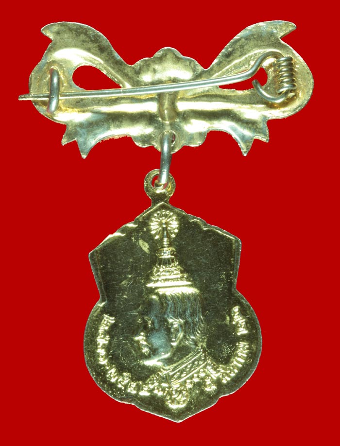 เหรียญกะไหล่ทอง โบว์กรรมการ ฉลองครบรอบ ๑๐๐ ปี  หลังรัชกาลที่ ๕ วัดนิเวศธรรมประวัติ อยุธยา ปี ๒๕๒๒