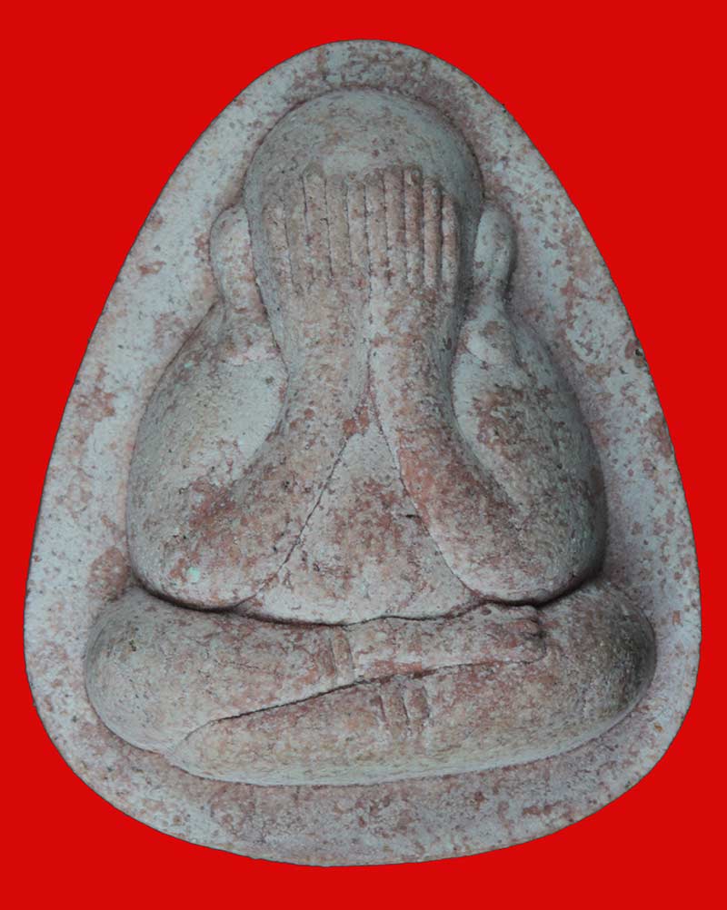  พระปิดตาปลดหนี้ พระครูสถิตโชติคุณ(พ่อไสว) วัดปรีดาราม นครปฐม ปี ๒๕๔๒ เนื้อผงน้ำตาลแดง