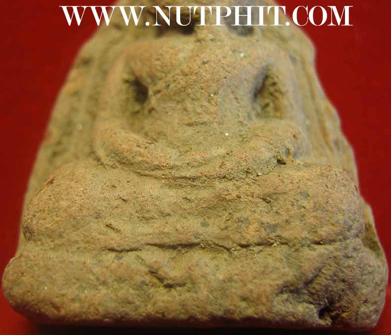 พระหลวงพ่อโต พิมพ์สมาธิ เนื้อดิน กรุวัดบางกระทิง อยุธยา+บัตรรับรองพระแท้*224