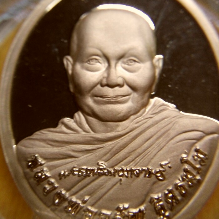 เหรียญทองแดงขัดเงาพ่นทราย หลวงพ่อจรัญ วัดอัมพวัน รุ่นพรหมบันดาล ปี 2556