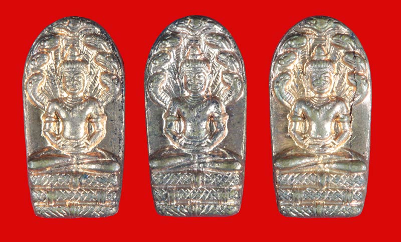 พระปรกใบมะขาม เนื้อทองแดง วัดบวรนิเวศวิหาร กทม. 3 องค์ # 3