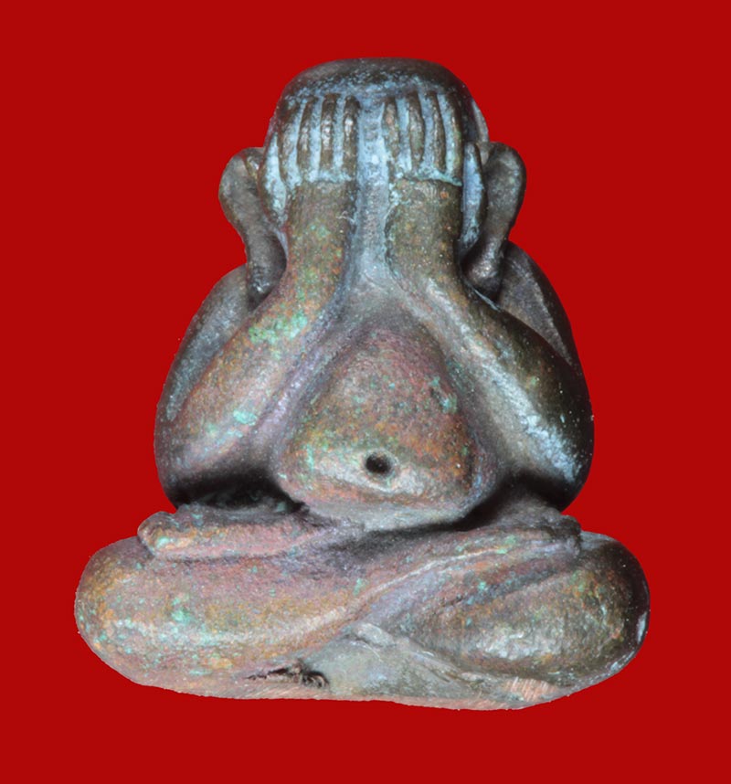 พระปิดตามหาลาภลอยองค์ พิมพ์เล็ก เนื้อนวโลหะ หลวงพ่อสาคร วัดหนองกรับ ระยอง ปี ๒๕๓๗ # 1