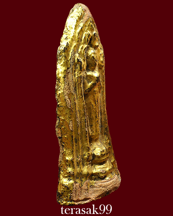 พระโคนสมอ กรุวังหน้า ปางรำพึง เนื้อดินลงรักปิดทองสวยๆ