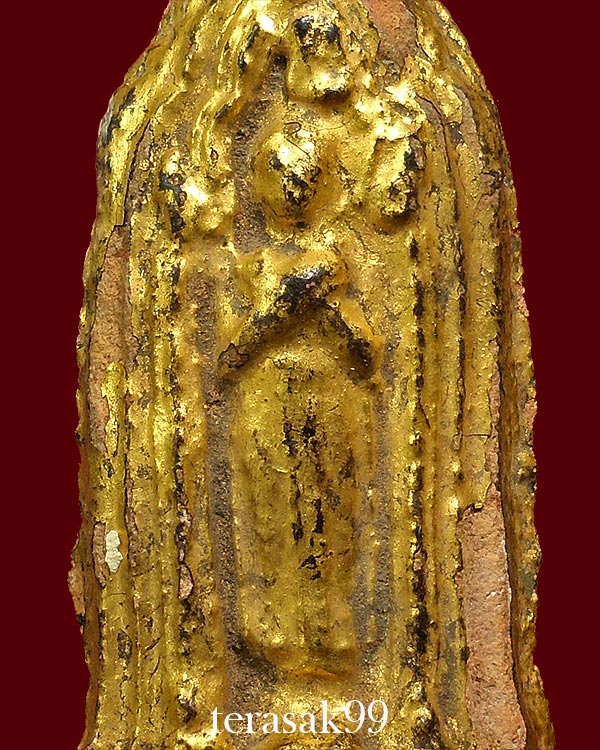 พระโคนสมอ กรุวังหน้า ปางรำพึง เนื้อดินลงรักปิดทองสวยๆ