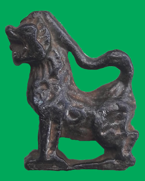 สิงห์คอยาวหลวงพ่อกวย วัดโฆสิตาราม จ.ชัยนาท เนื้อตะกั่ว 