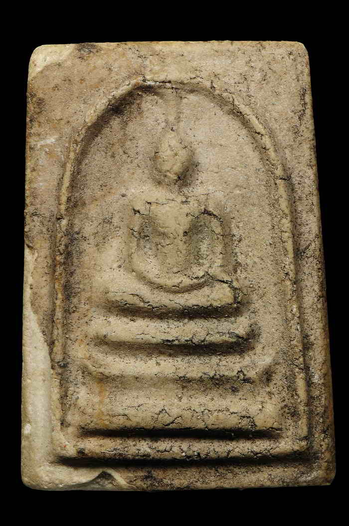 พระสมเด๊จหลวงปู่ลำภู วัดบางขุนพรหม พิมพ์ใหญ่เกศทะลุซุ้ม(พิมพ์ลํ้า)เนื้อผง ปี2502