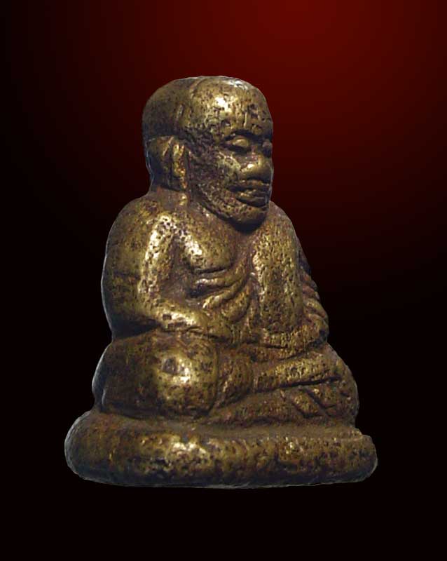 รูปหล่อหลวงพ่อเงิน รุ่นปืนแตก เนื้อโลหะเก่า ปี 2528