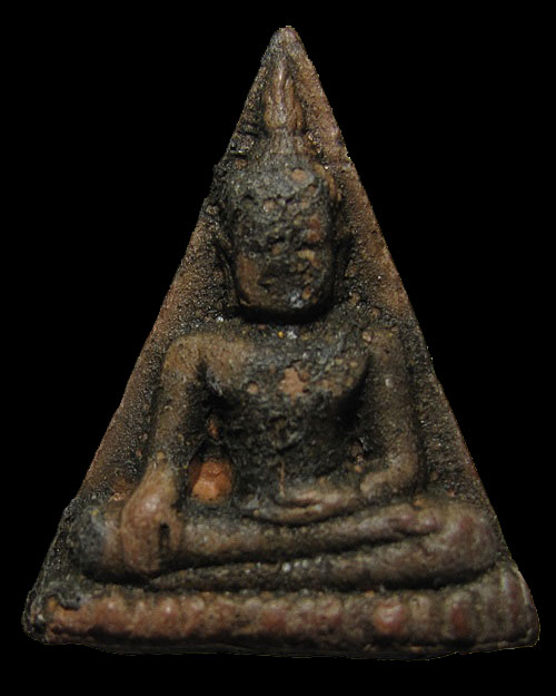 พระนางพญาฐานไข่ปลา เนื้อดิน หลวงพ่อกวย วัดโฆสิตาราม จ.ชัยนาท