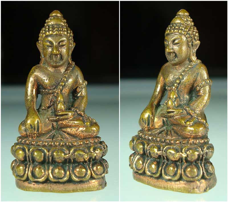 พระกริ่งสมปรารถนา องค์ใหญ่ วัดต้นลำไย อ.ท่าม่วง จ.กาญจนบุรี เนื้อเงินผสมทอง ปี 2549
