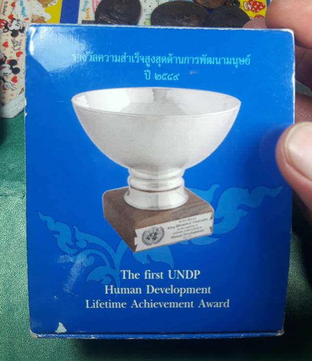 เหรียญในหลวงรัชกาลที่ ๙ เหรียญ UNDP รางวัลความสำเร็จสูงสุดด้านการพัฒนามนุษย์ ปี 2549 เนื้อเงินขัดเง