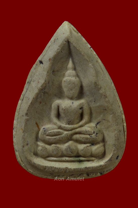 พระกลีบบัวเนื้อผงพุทธคุณ หลวงปู่บัว ถามโก วัดศรีบุรพาราม พศ.2534