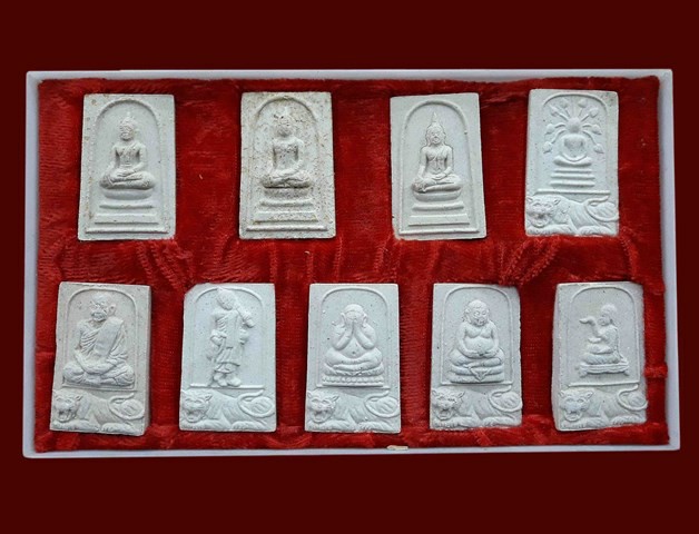 เคาะเดียวแดง พระผงมงคลลาภพุทธคุณทั้งเก้า หลวงพ่อคง วัดวังสรรพรส ครบชุด