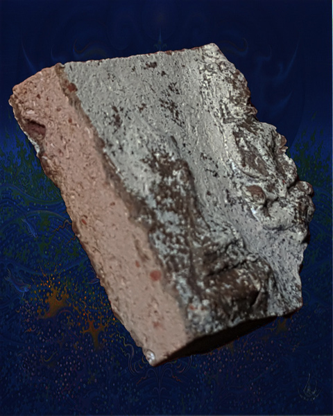 พระแผงนาดูนตัด พิมพ์นาคปรกจิ๋ว + ต้นไม้ หรือธรรมจักร  เนื้อหินมะขามเปียก