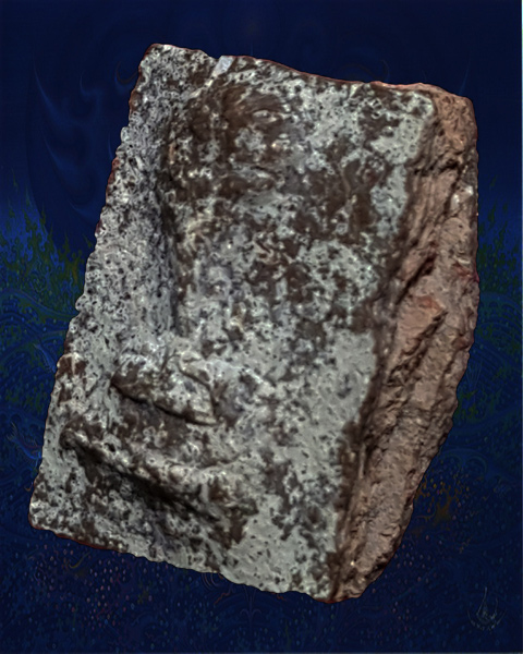 พระแผงนาดูลตัดเดี่ยวพิมพ์ ต้นไม้ หรือธรรมจักร   เนื้อมะขามเปียกนิยม 