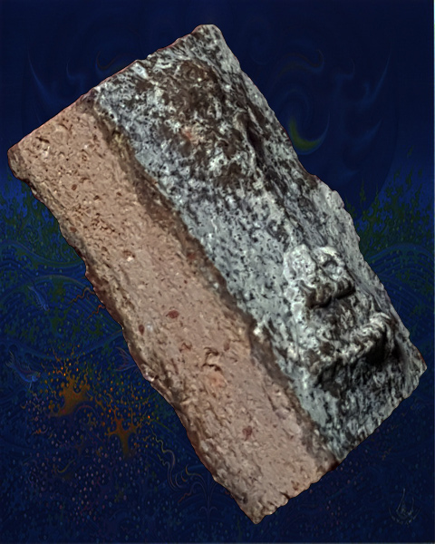 พระแผงนาดูลตัดเดี่ยวพิมพ์ ต้นไม้ หรือธรรมจักร   เนื้อมะขามเปียกนิยม 