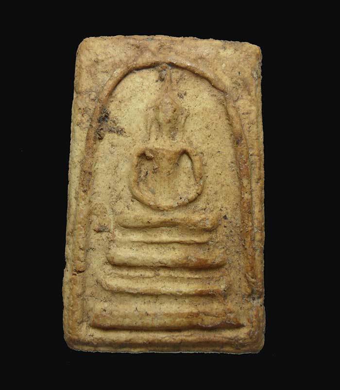 พระสมเด็จพิมพ์ฐานแซม หลวงปู่ลำภู วัดใหม่อมตรส เนื้อผง ลงกรุ