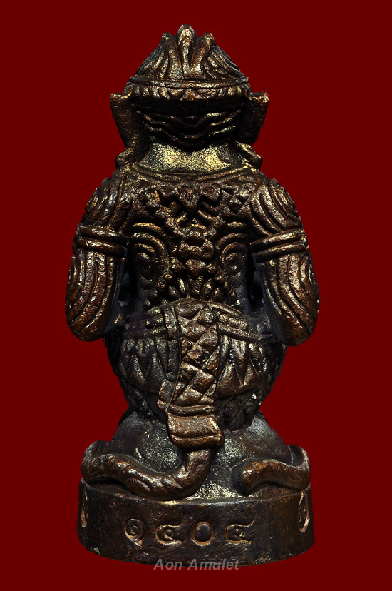 หนุมานเนื้อสัมฤทธิ์อุดสีผึ้ง รุ่น มหาปราบไพรี หลวงปู่บัว ถามโก วัดศรีบุรพาราม พศ.2554 หมายเลข No.572