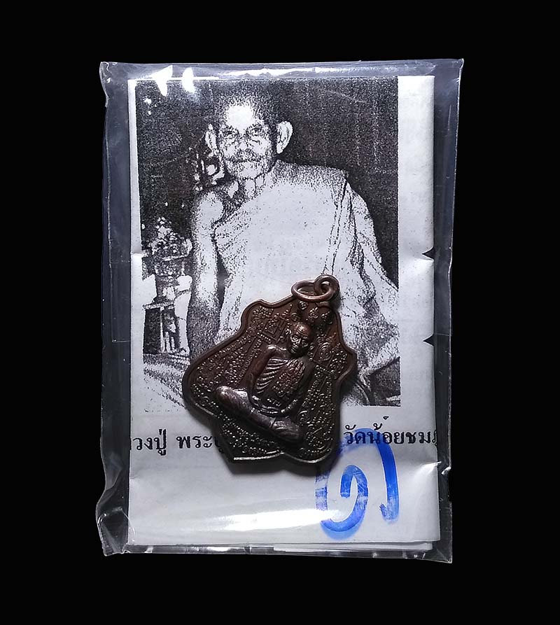เหรียญรุ่นแรก เนื้อทองแดงรมดำ หลวงปู่นาม วัดน้อยชมภู่