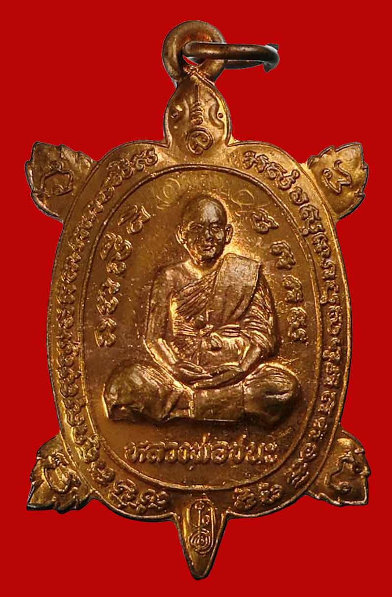 เหรียญพญาเต่าเรือน หลวงพ่อชนะ วัดดอนชัย อ.หลังสวน ชุมพร จาร นะ 2 ตัว เนื้อทองแดง