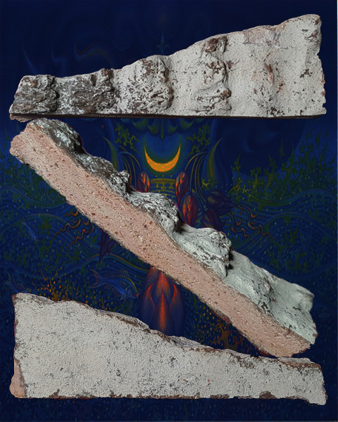 พระแผงนาดูนตัด พิมพ์นาคปรกจิ๋ว เนื้อหินมะขามเปียก คราบขาว