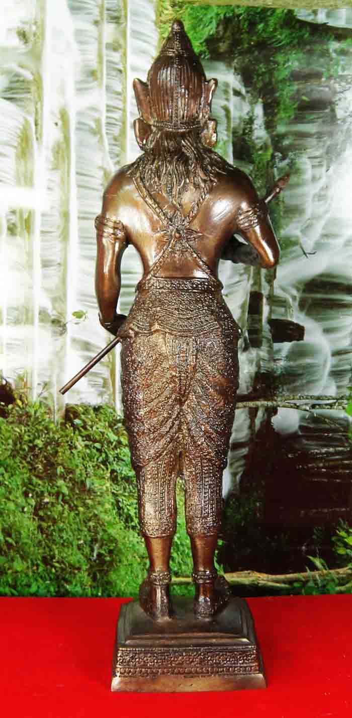พระวิษณุกรรม เทพผู้สร้าง บรมครูแห่งช่างทั้งปวง ทองเหลืองรมมันปู ขนาด สูง 12 นิ้ว ฐานกว้าง 3 นิ้ว