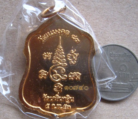 เหรียญโล่ห์ รุ่นอายุวัฒนมงคล83ปี หลวงพ่อเพี้ยน วัดเกริ่นกฐิน ลพบุรี ปี2553เนื้อทองผสม เลข10740+กล่อง