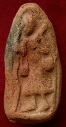 พระสิวลีองค์จ้อยพิมพ์มีย่าม หลวงพ่อกวย วัดโฆสิตารามเนื้อดิน