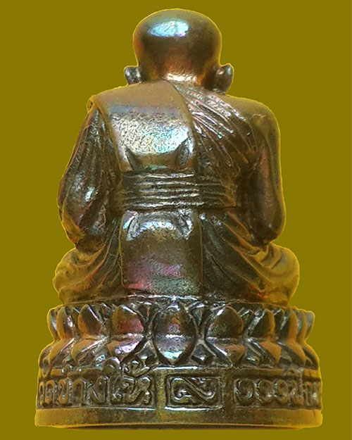 รูปหล่อหลวงปู่ทวด รุ่น 111 ปีกระทรวงกลาโหม เนื้อนวโลหะกลับดำ ปี 2540 วัดช้างให้/วัดพระแก้ว