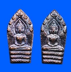 หลวงปู่แผ้ว ปรกรุ่นแรก เนื้อนวะ วัดกำแพงแสน 2 องค์ ชุด 3