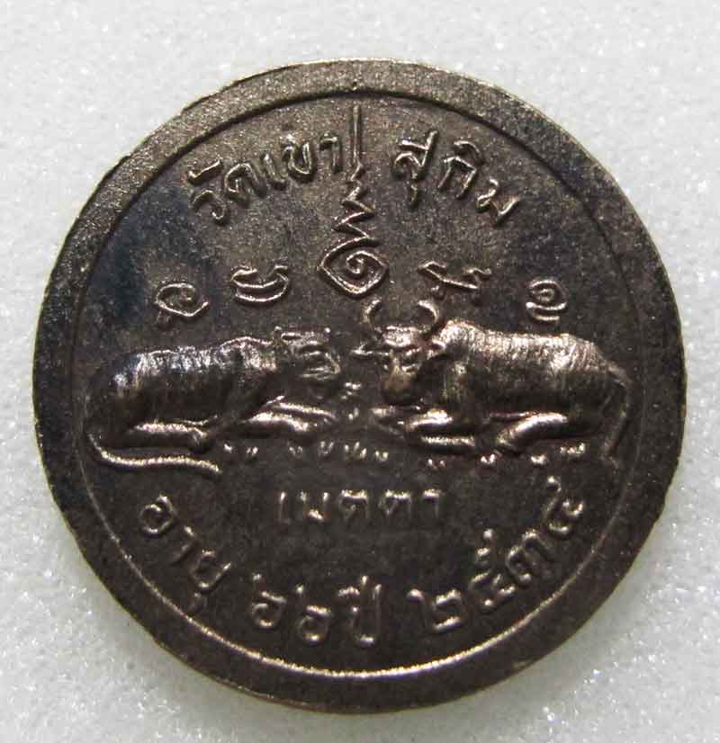 เหรียญพระอาจารย์ สมชาย วัดเขาสุกิม จ.จันทบุรี รุ่น เมตตา 34 พิมพ์เล็ก เนื้อนวะโลหะ