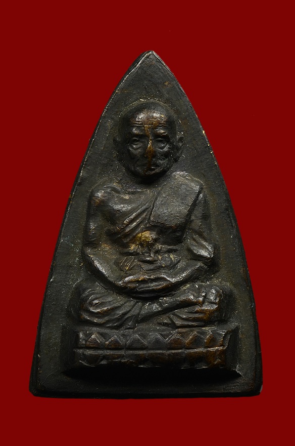 เหรียญหลวงปู่ทวด สามเหลี่ยมเล็ก หลังรุน1 ปี2508 พิมพ์ยันต์ขีดอุแตกนิยม